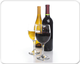 Kosher wine glasses and bottles